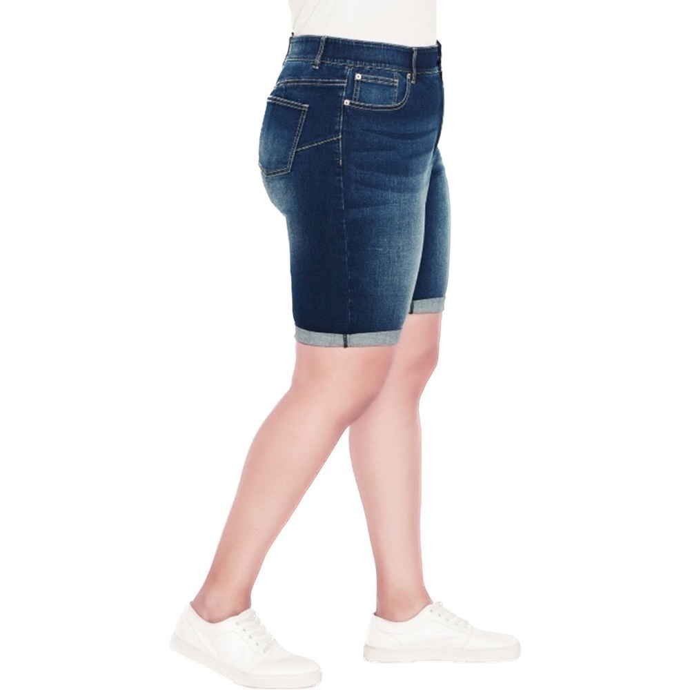 AVENUE 20W Denim Bermuda Short Mid Wash W97.10 - Picture 4 of 8